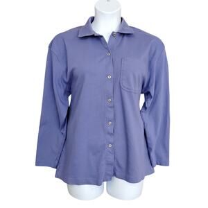 Vintage Partners Mervins Button Down Blouse Size XL Lilac Long Sleeve
